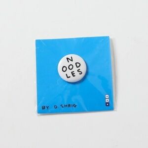 Noodles by David Shrigley artist pin Not For Idiots brand new brooch fun